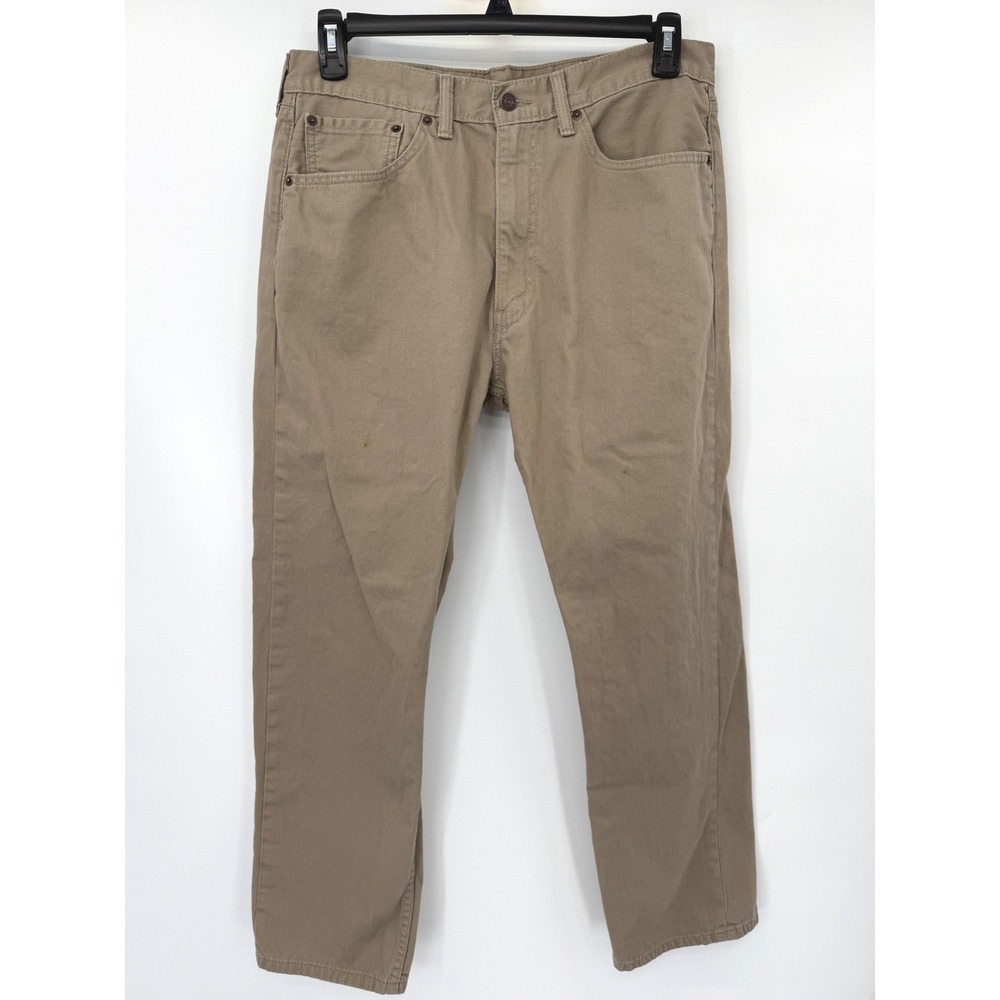Levi Strauss 505 Regular Fit Pants Mens 36x30 Tan Khaki Cotton Straight Leg